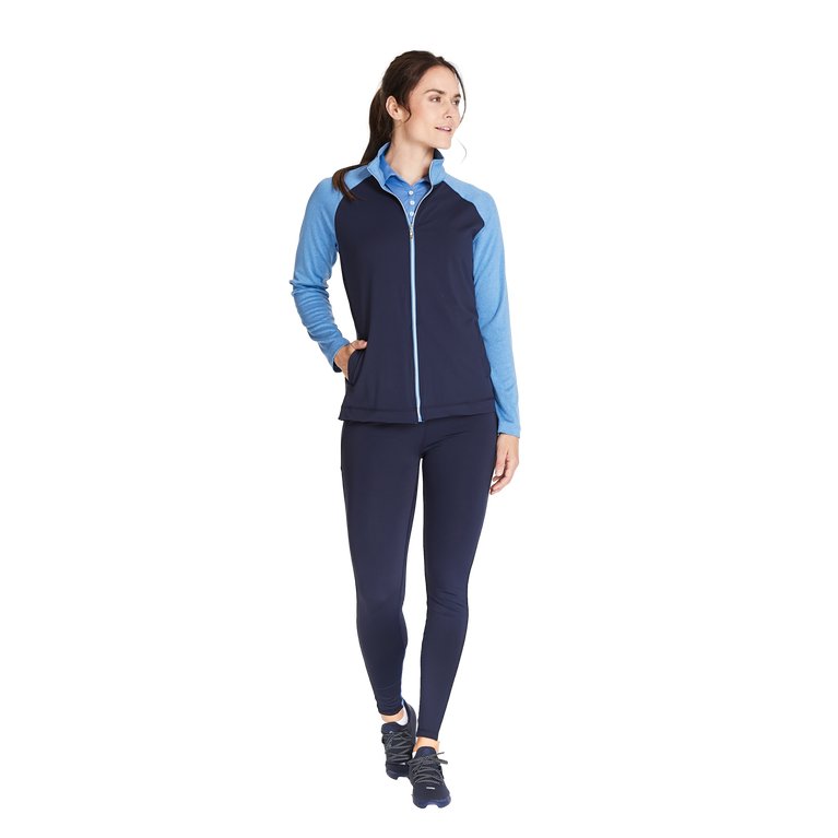 Full Zip Color Block Funnel Neck Jacket